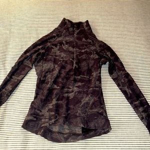 brand new without tags, lululemon, size 4 purple and gray camo quarter zip
